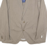 JOOP! Mens Beige Casual Jacket L Woven Button Closure Two Button Design