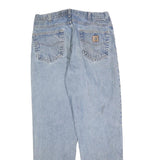 CARHARTT Mens Relaxed Blue Denim Jeans W33 L32 Cotton Blend Zip Casual Workwear