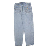 CARHARTT Mens Relaxed Blue Denim Jeans W33 L32 Cotton Blend Zip Casual Workwear