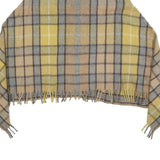 Womens Yellow Beige Check Jacket L Woven Classic Cropped Button Plain Casual