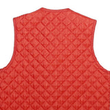 Womens Red Quilted Jacket S Polyester Button Closure Pockets Casual Vest