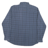 TOMMY HILFIGER Mens Blue Check Shirt XL Button-Down Collar Long Sleeve Cotton