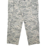 NIB/NCW Mens Cotton Blend Green Camouflage Regular Cargo Trousers W34 L31 Button