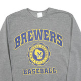 Mens Grey Brewers Baseball Crew Neck XL Cotton Blend Sweatshirt Sports