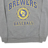 Mens Grey Brewers Baseball Crew Neck XL Cotton Blend Sweatshirt Sports
