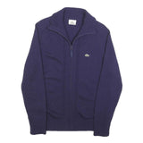 LACOSTE Boys Blue Plain Pullover Crew Neck Basic Knit L Jumper