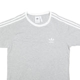 ADIDAS Mens Grey & White Classic Graphic T-Shirt L Short Sleeve Crew Neck