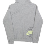 NIKE Mens Grey Cotton Blend Hoodie XS Logo Graphic Pullover Sweatshirt
