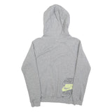 NIKE Mens Grey Cotton Blend Hoodie XS Logo Graphic Pullover Sweatshirt