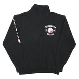 CHAMPION Mens Black Bridgewater College Half Zip L Sweatshirt Logo Comfort