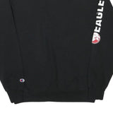 CHAMPION Mens Black Bridgewater College Half Zip L Sweatshirt Logo Comfort