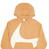 NIKE Mens Beige & Cream Pullover Hoodie S Cotton Blend Stylish Casual
