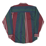 ROUNDTREE AND YORKE Mens Burgundy Green Navy Stripe Shirt M Cotton Blend Casual