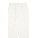 ESSENTIALS Womens Cotton Blend White Regular Fit Straight Trousers W28 L30