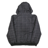 LEVI'S Mens Black & Grey Check Zip Jacket L Polyester Blend Casual Outdoor