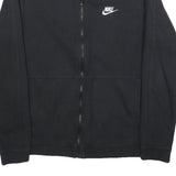NIKE Mens Black Jacket S Cotton Blend Plain Zip Sports Casual Fitness Wear