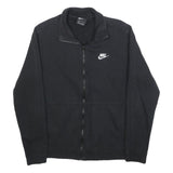 NIKE Mens Black Jacket S Cotton Blend Plain Zip Sports Casual Fitness Wear