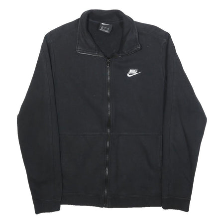 NIKE Mens Black Jacket S Cotton Blend Plain Zip Sports Casual Fitness Wear