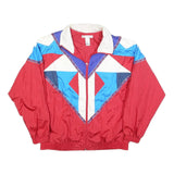 SUNTERRA Womens Red Blue & White Nylon Zip Jacket L Retro Patterned Lightweight