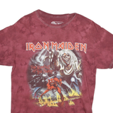 GLOBAL Mens Red Graphic T-Shirt M Short Sleeve Crew Neck Iron Maiden Band