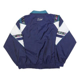 LI-NING Womens Blue & White Polyester Blend Zip Jacket 2XL Colourblock Retro