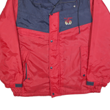 SWINGSTER Mens Red & Navy Colourblock Zip Jacket L Polyester Blend Casual