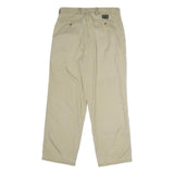 NAUTICA Mens Cotton Beige Regular Straight Trousers W30 L27 Casual Zip Closure