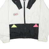 SERGIO TACCHINI Womens Black & White Graphic Zip Jacket M Polyester Blend Casual