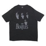 THE BEATLES Mens Black Graphic T-Shirt XL Short Sleeve Crew Neck Band Tee