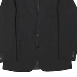 Mens Black Classic Wool Blend Button Jacket S Plain Formal Tailored
