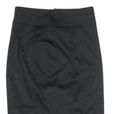BURBERRY Womens Black Pencil Knee Length Cotton Blend Skirt UK 8 Elegant Classic