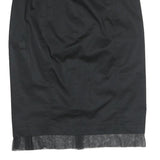 BURBERRY Womens Black Pencil Knee Length Cotton Blend Skirt UK 8 Elegant Classic