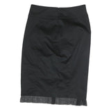 BURBERRY Womens Black Pencil Knee Length Cotton Blend Skirt UK 8 Elegant Classic