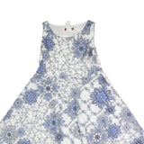 MAX MARA Womens White & Blue Fit & Flare Cotton Blend Dress Sleeveless Midi M