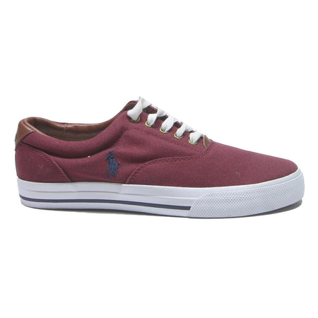 POLO RALPH LAUREN Men's Burgundy Low Top Trainers Cotton Blend UK 9 Casual
