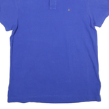 TOMMY HILFIGER Mens Blue Short Sleeve Plain S Cotton Polo Shirt Classic Fit