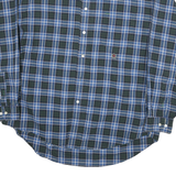 TOMMY HILFIGER Mens Blue Green Check Shirt XL Classic Button Down Collar Casual