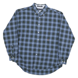 TOMMY HILFIGER Mens Blue Green Check Shirt XL Classic Button Down Collar Casual