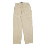 FASHION NOVA Womens Beige Relaxed Cargo Trousers W30 L32 Cotton Blend Zip