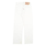 LEVI'S 501 Womens Jeans White Regular Straight Denim W24 L25 Classic Cotton