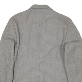 PHM Womens Grey Check Blazer Jacket UK 14 Polyester Blend Button Closure Classic