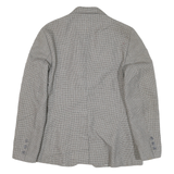 PHM Womens Grey Check Blazer Jacket UK 14 Polyester Blend Button Closure Classic