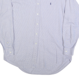 RALPH LAUREN Mens Blue Check Shirt M Cotton Blend Long Sleeve Classic Fit