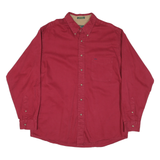 CLUB ROOM Mens Red Long Sleeve Shirt L Button-Down Collar Casual Cotton Blend