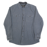 GRIZZLY MOUNTAIN Mens Blue Shirt L Cotton Long Sleeve Casual Classic Pocket