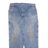 CARHARTT Mens Blue Denim Relaxed Straight Cotton Blend Medium Wash W40 L34