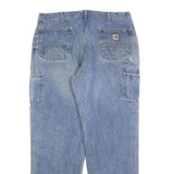 CARHARTT Mens Blue Denim Relaxed Straight Cotton Blend Medium Wash W40 L34