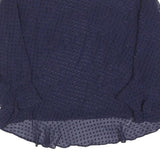 WHISTLES Womens Navy Blue Printed Blouse Long Sleeve Round Neck UK 10 Elegant