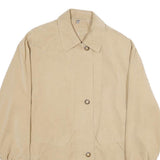 SPORTS & CLASSIC Womens Beige Faux Suede Zip Jacket UK 12 Casual Lightweight