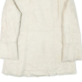 MIXIT Womens Cream Suede Button Jacket M Suede Plain Winter Outerwear